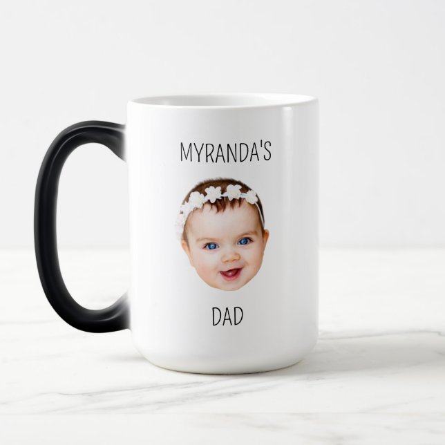Mug Magic Personnalisé Bébé Visage Photo Papa Enfants mères (Gauche)