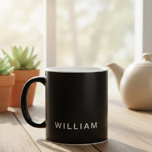 Mug Magic Personnalisé Noir & Monogramme avec Personnalisati