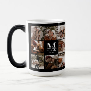 Mug Magic Photo de famille moderne noir et blanc Collage de 