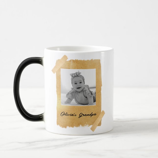 Mug Magic Photo personnalisée du visage de bébé pour grand-p (Gauche)