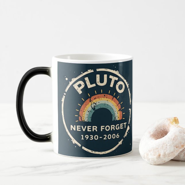 Mug Magic Pluton n'oublie jamais 1930-2006 Espace rétro Vint (Avec donut)