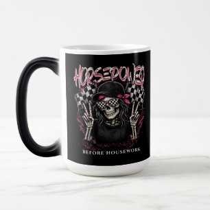 Mug Magic Puissance avant les tâches ménagères Crâne de cour