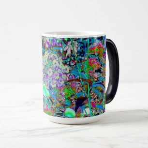 Mug Magic Purple psychédélique et fleurs de jardin vert citr