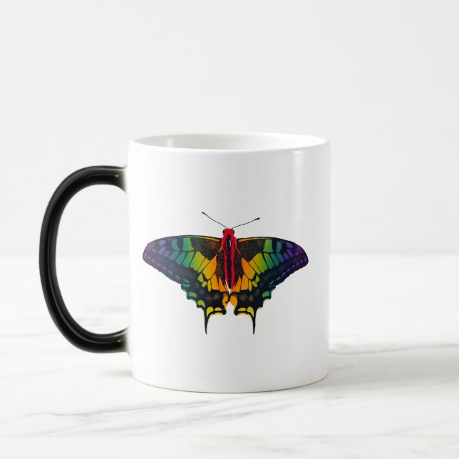 Mug Magic Rainbow Pride Flag Swallowtail Butterfly (Gauche)
