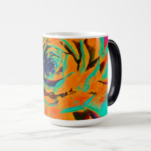Mug Magic Rosette Succulente Aquamarine et Orange