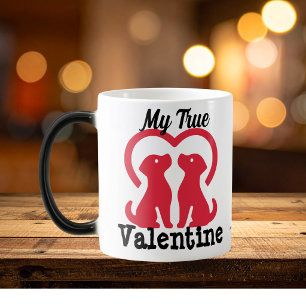 Mug Magic Rouge mignon /Noir ''My True Valentine' Personnali