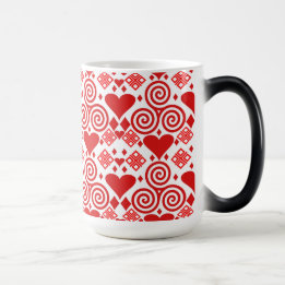 Mug Magic Saint Valentin Amour rose, rouge et Motif blanc