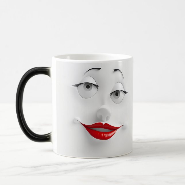 Mug Magic Sarcastic Women Face with Red Lips (Gauche)