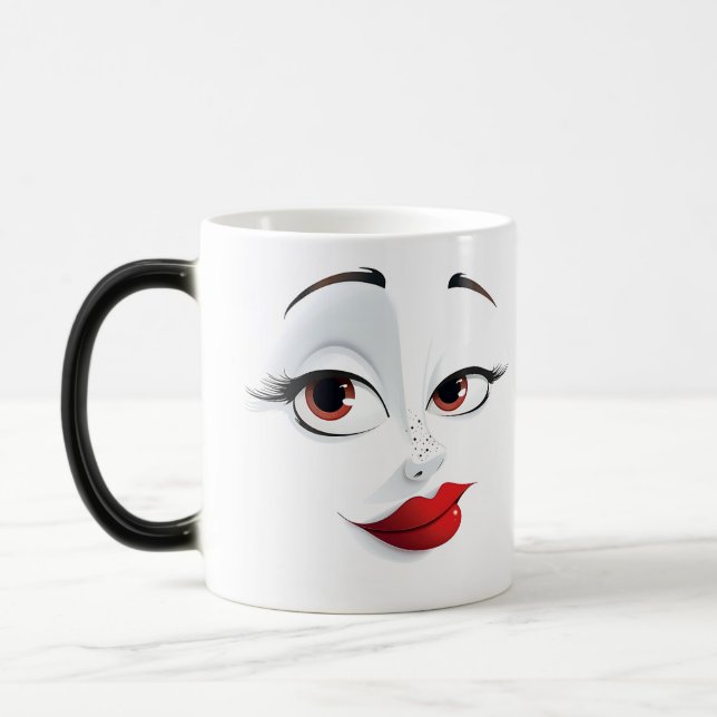 Mug Magic Sarcastic Women Face with Red Lips (Gauche)