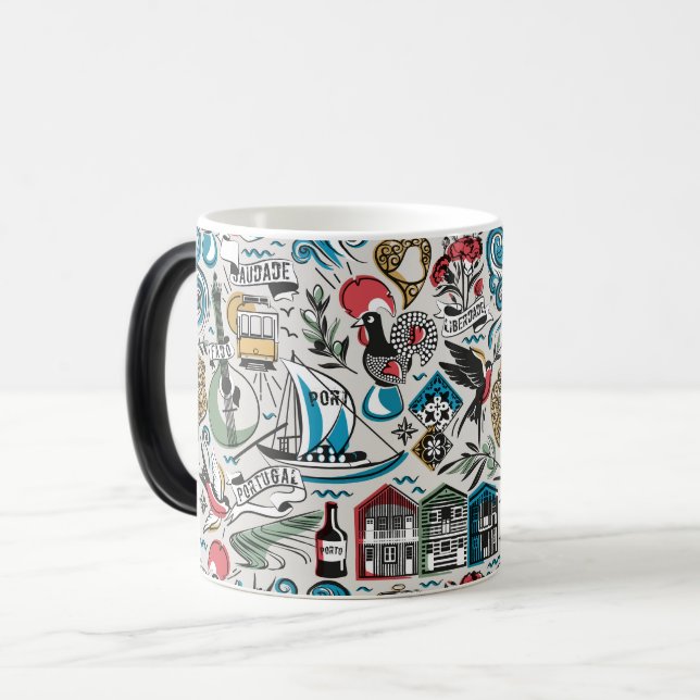 Mug Magic Saudade // motifs populaires du Portugal (Devant gauche)