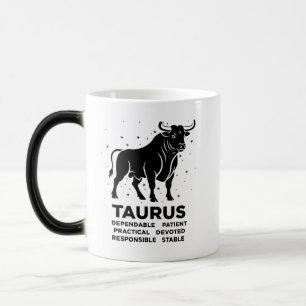 Mug Magic "Signe du zodiaque Taureau personnalisé Nom et tra
