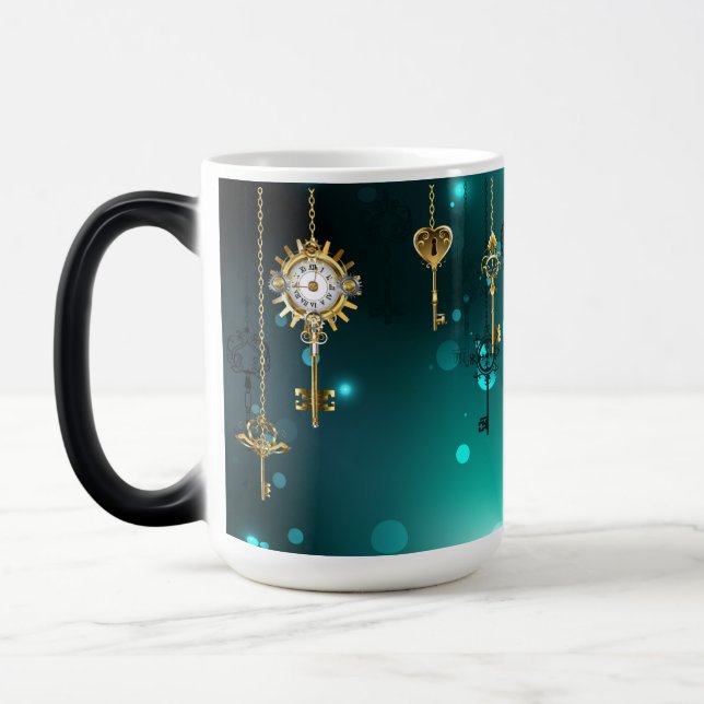 Mug Magic Skeleton Keys on Green Background (Gauche)