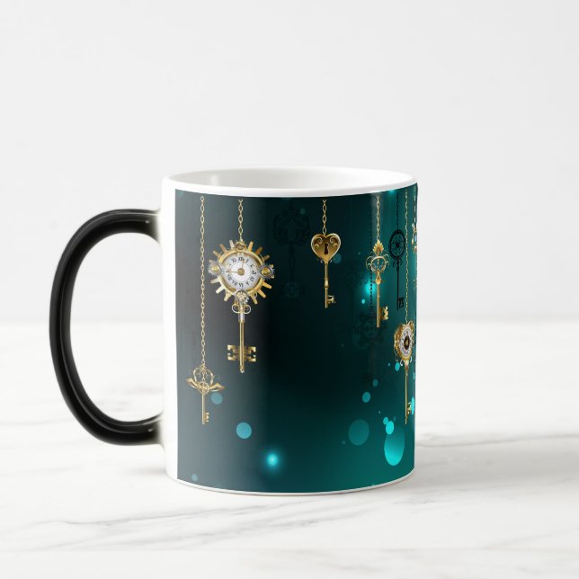 Mug Magic Skeleton Keys on Green Background (Gauche)