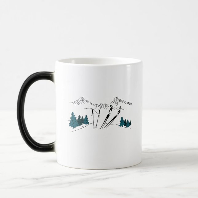 Mug Magic Ski Vous Plus Tard Ski Scène Sports D'Hiver (Gauche)