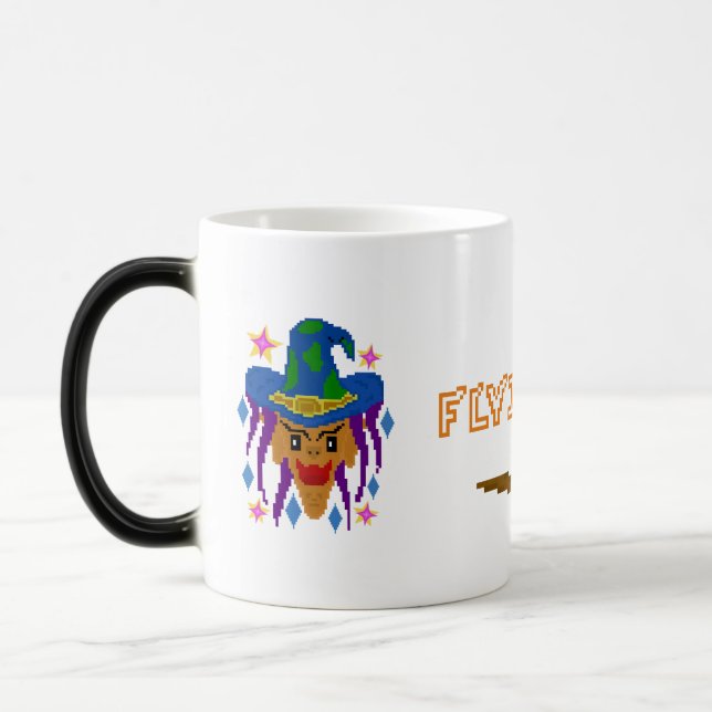 Mug Magic Sorcière d'Halloween avec chambre - Pixel Art (Gauche)