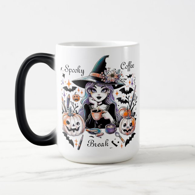 Mug Magic Sorcière d'Halloween éffrayante pour pause café (Gauche)