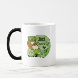 Mug Magic St. Patrick Green Gnome   Just Here For The Beer