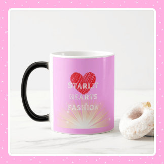 Mug Magic Starlit Coeurs Mode Coeur rouge Coeur brillant Mor
