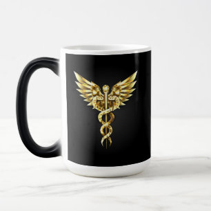 Mug Magic Symbole caducée polygonal or