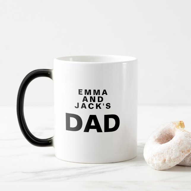 Mug Magic Tapis de typographie personnalisée pour papa avec  (Avec donut)