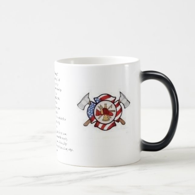 Mug Magic "Tasse de café de la prière d'un sapeur-pompier" (Droite)
