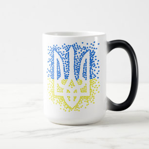 Mug Magic Trident de l'emblème ukrainien tryzub dispersant l