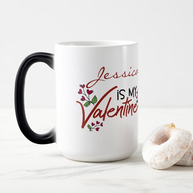 Mug Magic Tú eres mi Valentín personalizada (Avec donut)