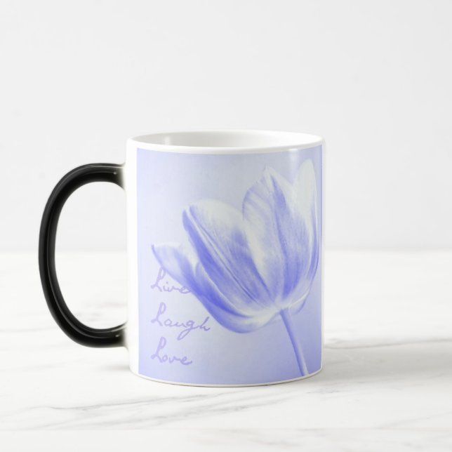 Mug Magic Tulipe lilas vivante, rire, amour (Gauche)
