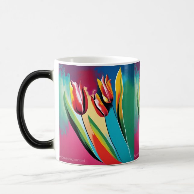 Mug Magic Tulipes rouges design abstrait (Gauche)