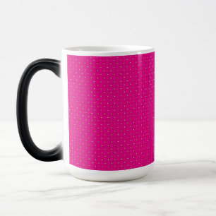 Mug Magic un arrière - plan rose aux pois blancs