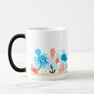 Mug Magic Un monde sous-marin mignon. La vie marine. Aquatiq