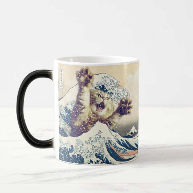 Mug Magic Vague de chats géants - La Grande Vague au large d (Gauche)
