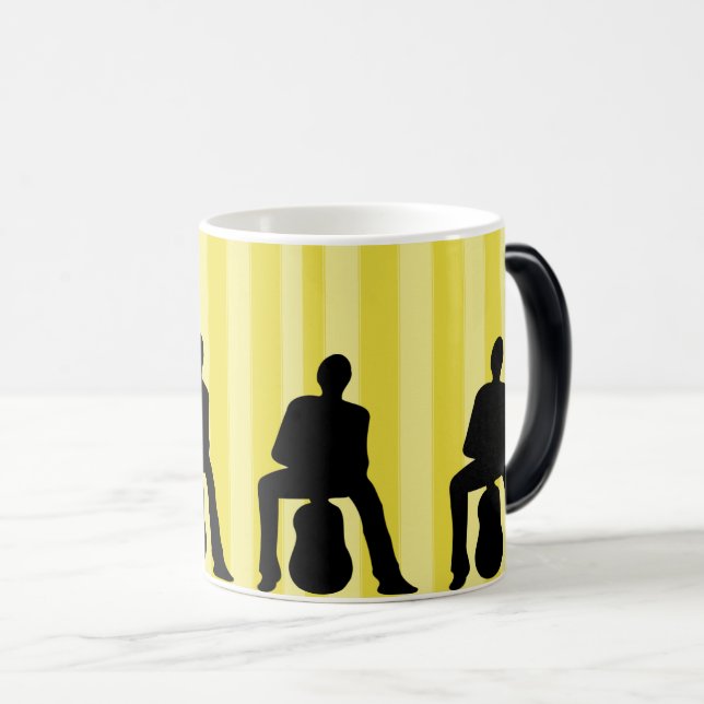 Mug Magic Vibes de guitare : Silhouette de musicien (Devant droit)