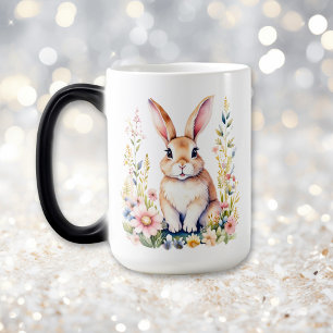 Mug Magic Vintage lapin de Pâques Floral Personnalisé