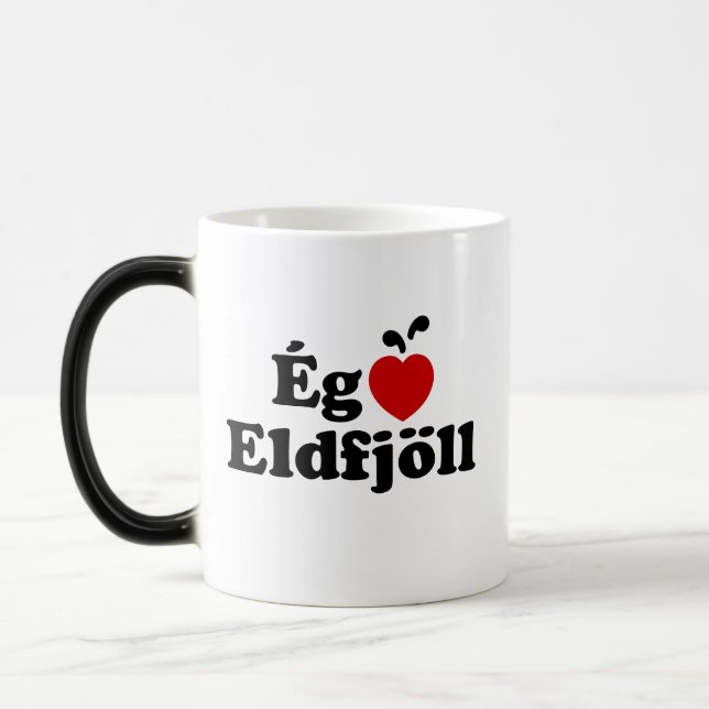 Mug Magic Volcans I Heart (Love) [Ég Elska Eldfjöll] (Gauche)