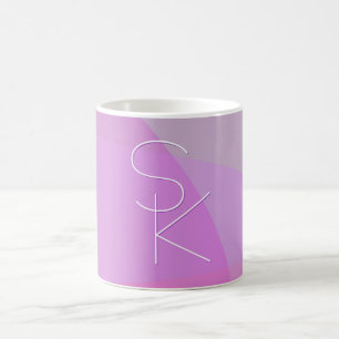 Mug Magic Vos initiales qui se chevauchent Géométrique ros