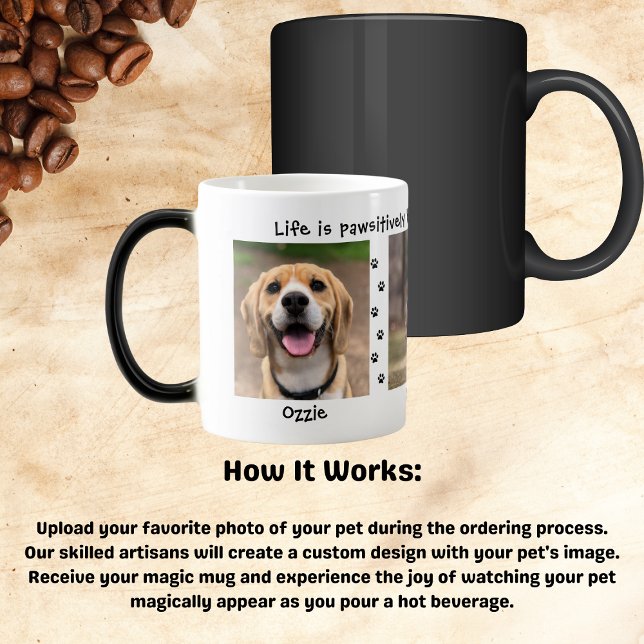 Mug Magic Votre Empreinte de patte Pet 3 Photo Collage (Créateur téléchargé)