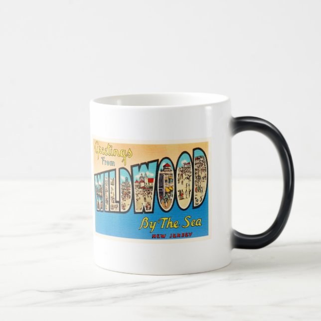Mug Magic Wildwood par la carte postale de cru du New Jersey (Droite)