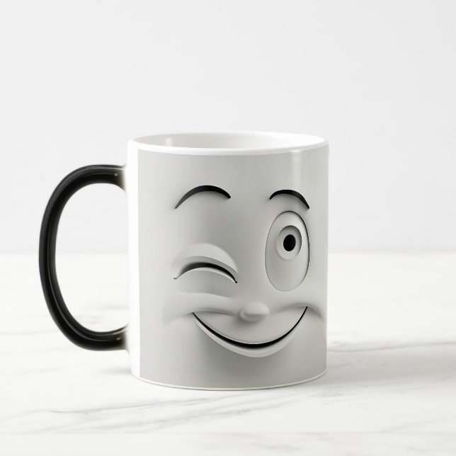 Mug Magic Winking Cartoon Face 3D (Gauche)