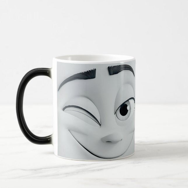 Mug Magic Winking Cartoon Face 3D Verwandlungstasse (Links)
