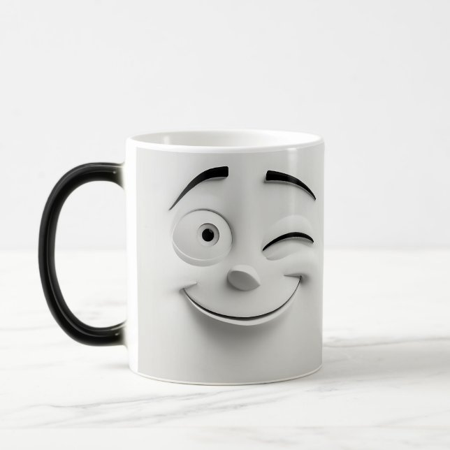 Mug Magic Winking Cartoon Face 3D Verwandlungstasse (Links)