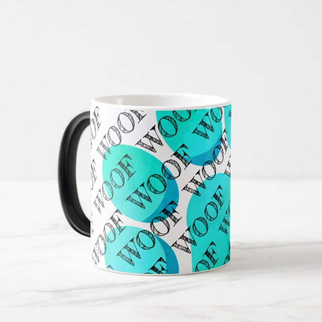 Mug Magic woo typographie aqua chien empreinte de patte mode (Devant gauche)