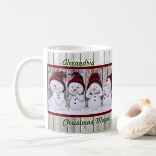 Mug Magie de Noël Quatre Bonhommes de Neige Mignons Jo