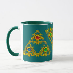 MUG MAGIQUE ELFIC TALISMAN /GOLD TRIANGLE AVEC GEMSTON
