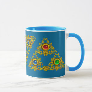 MUG MAGIQUE ELFIC TALISMAN /GOLD TRIANGLE AVEC GEMSTON