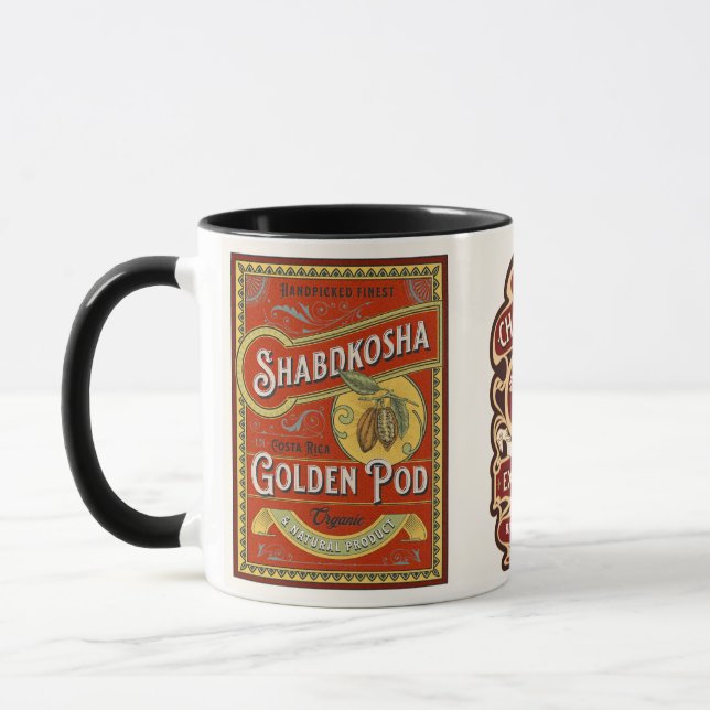 Mug Magnifique art rétro Shadbkosha et Cocoa Brown (Gauche)