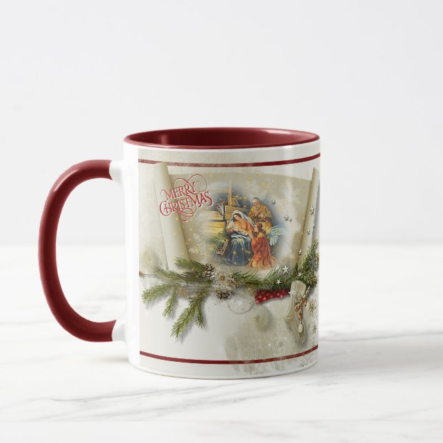 Mug Magnifique collage de la nativité personnalisé pou (Gauche)