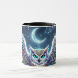 Mug Magnifique conception de hibou à plumes de paon la