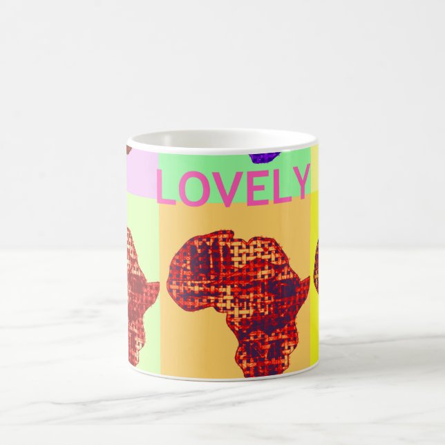 Mug Magnifique Couleur Afrique Carte Pop Motif Art Des (Centre)