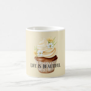 Mug Magnifique Cupcake Fleur Jaune Crème